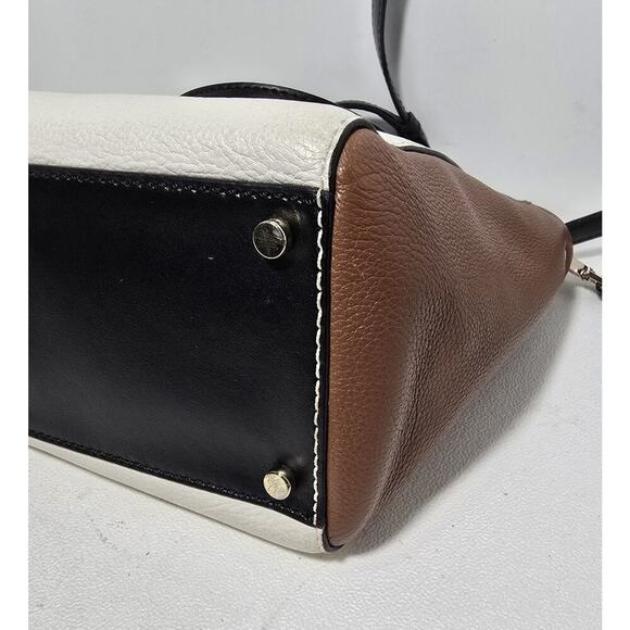 Kate Spade Houston Street Leo Pebble Leather Satchel Bag Color Block - Picture 9 of 13
